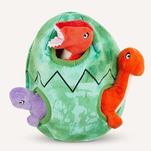 Joyhound Classroom Puppy/Dog Puzzle Toy Dinosaur Egg Hide 'N Seek Plush Squeaker